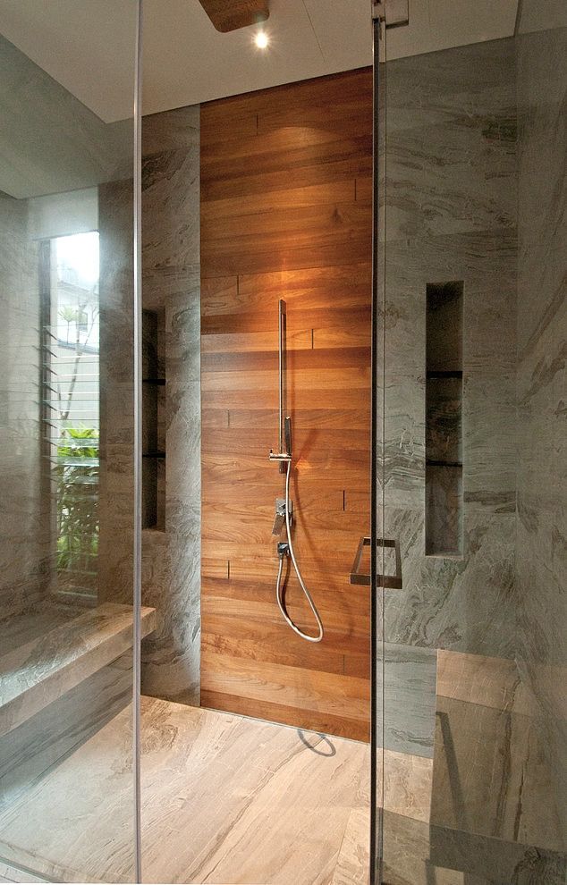 Waterproof solid wood for showers and wet areas. Real White Oak, Antique Heart Pine, and Cypress — 100% green and termite proof
