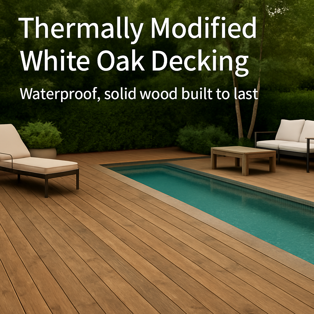 Waterproof white oak decking and flooring