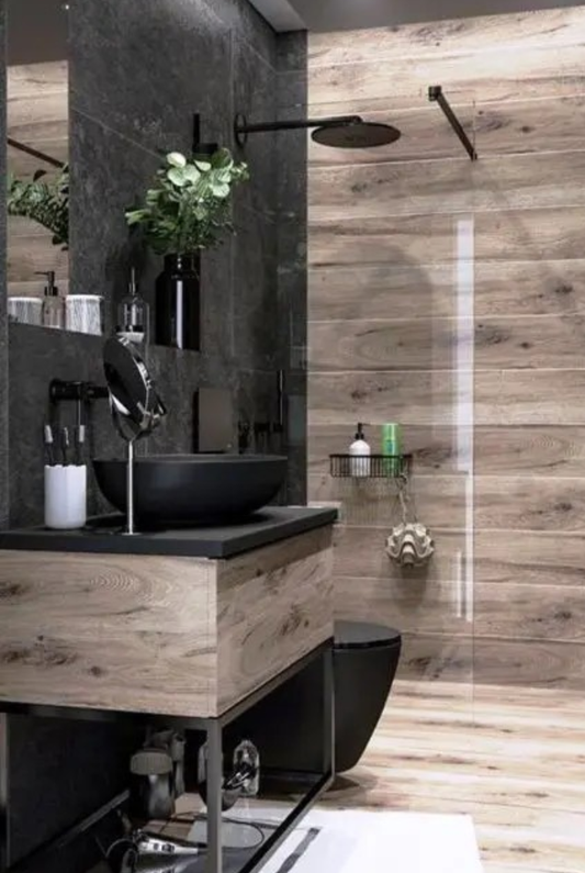 100% solid wood that can go in showers, thermally modified 100% waterproof 